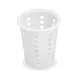 Browne USA 5735 Polyethylene White Cutlery Cylinder, 4-1/4" dia. x 5-1/4"H 1 image