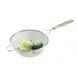 Browne USA 574130 Mesh Strainer – 10" Bowl, 9" Wood Flat‑Handle, Double Mesh, Tin‑Plated, Pan Hook 1 image