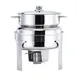 Browne USA 575177 Soup Chafer, 10‑qt, 15" x 17‑1/2" Round Stainless Steel, Lift‑Off Cover, Set 1 image