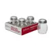 Browne USA 575227 Cheese & Spice Shaker Set, 6-9 oz, 2.6" Dia x 3.6" H, Glass, Silver Top - 4/Set 1 image