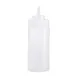 Browne USA 57802400 Squeeze Bottle 24 oz Clear Polyethylene Wide-Mouth No-Drip Tip Clear/White Cap 1 image