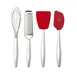 Browne USA 747380 Red 8"x2"x0.87" 4-Pk Grater, Whisk, Silicone Turner 425°F, Spatula, DW Safe - Set 1 image