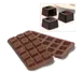Louis Tellier SCG02N Square Chocolate Mold Flexible Silicone 15 x 0.34 Oz 24" x 16" 1 image