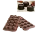 Louis Tellier SCG04N Chocolate Mold, Silicone, 15 x 0.34 oz, 24" x 16", Freezer-to-Oven/Microwave 1 image