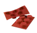Louis Tellier SF024 SiliconeFlex Muffin Mold, Red, 5-Comp, 7" x 11-3/4" OA, Pure Non-Stick Silicone 1 image