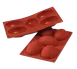 Louis Tellier SF041 Red Silicone Mold, 5‑Section 1.41" H x 2.86" Dia., 7" x 11‑3/4" OA, Non‑Toxic 1 image