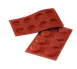 Louis Tellier SF045 Siloconflex Mold, Red, 8 Sections 0.67"H x 2.35" Dia., Non‑Toxic Non‑Stick 1 image