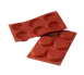Louis Tellier SF047 Red Siloconflex Mold, Six 0.71"H×3.14", 7"×11‑3/4" OA, Non‑Stick Silicone 1 image