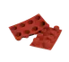Louis Tellier SF050 Siloconflex Baking Mold, Red, Compartments, 7" x 11-3/4" OA, Silicone Nonstick 1 image