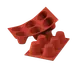 Louis Tellier SF052 - Red Silicone Muffin Mold, 6‑Section 7" x 11‑3/4" , Non‑Stick Silicone 1 image