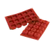 Louis Tellier SF081 Savarin Mold, Red, 7" x 11¾" OA, 15 Sections 1.16" H x 1.88" Dia, Silicone 1 image