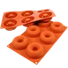 Louis Tellier SF170 Silicone Mold, Red, 6 pcs 3" Ø, 3-1/3 oz, -76°F to +446°F, Dishwasher Safe Italy 1 image