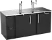 Victory VDD68HC-B Keg Cooler, 68"W x 30-1/8"D x 49-5/16"H, 21.9 cu ft, Black, 3‑Bar, Faucets, R290 1 image