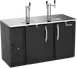 Victory VDDN58HC-B Keg Cooler, 58"W x 26"D x 49"H, 14.8cu, Black Top, 3‑Barrel, Dual/Single Faucets 1 image