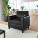 Flash Furniture BT-827U-1-BK-GG Reception Chair, 300 lb. Capacity, LeatherSoft Upholstery, Agent Black, Right Side Charging Bank 2 image