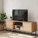 Flash Furniture EV-ET4216-ZZ-NAT-GG Malaki 65-inch Rectangular TV Stand, Natural Finish, Rattan Doors 2 image