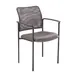 Flash Furniture GO-516-2-GRY-GG Jana Stacking Side Chair with Arms, 250 lb, Steel, Mesh Back, Gray Upholstered Seat 1 image