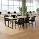Flash Furniture HL-0010W-BK-GG Hercules Commercial Stacking Side Chair with Arms, 300 lb. weight capacity, black mesh back, upholstered seat, black steel frame 2 image