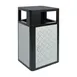 Flash Furniture UB-OTB-67W-BLK-SLV-GG - 31.4‑Gallon Trash Can, 38" H x 22" D, Black/Silver, Door 1 image