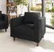Flash Furniture ZB-8921-1S-BLK-GG Hercules Artemis Reception Chair, 33"W x 31-1/4"D x 32-1/2"H, LeatherSoft Upholstery, Black, Walnut Legs, USB Ports 2 image