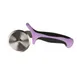 Mercer M18602PU Pizza Cutter - 2-3/4" High-Carbon Steel Blade, Santoprene Purple Handle 1 image