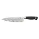 Mercer M21077 Genesis Chef Knife, 8" Granton Edge, Bolster, Steel Blade, Black Santoprene Handle 1 image