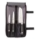 Mercer M21910 Knife Set 4pc, 7" Santoku, 5" Utility, 3½" Paring, Steel Blades, Black Handles - 1/Bag 1 image