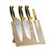 Mercer M21980YL - 5-Piece Board, Yellow Handles, Steel, 8" Chef, 7" Santoku, 3-1/2" Par, 8" Bread Knife 1 image