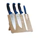 Mercer M21981BL Millennia – 5P Set: 8" Chef/7" Santoku/3½" Paring/8" Bread Wavy, Blue Steel, NSF 1 image