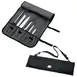 Mercer M30007M Knife Roll - 21" x 8" x 1" Bag, 7 Pockets, Shoulder Strap, Black, 7‑Piece 1 image