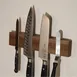 Mercer M30730AC Magnetic Knife Holder, 12" Bar, 12"W x 2‑3/8"D x 3/4"H, Keyhole Mount, Acacia Wood 2 image