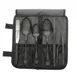 Mercer M35156BK 8-Piece Matte Black Stainless Steel Plating Set Spoons Tongs Spatula Roll Bag - Set 1 image