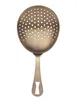 Mercer M37028ANG Julep Strainer, 6-1/2", 18/8 SS Core, Gold, Welded Handle/Hole, 2 Prongs 1 image