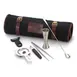 Mercer M37100 – Roll 1‑2 oz Jig., 13‑3/16" Spoon, Strainer, 9‑3/8" Tong, Black Y‑Peeler, Knife Steel 1 image