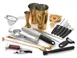 Mercer M37102GD Barfly Deluxe 18‑Piece Bar Kit, 18/8 Stainless, Gold, 9‑3/8" Tong, Jiggers 1 image