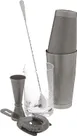 Mercer M37131VN Set – 17‑24 Oz, 18/28 Oz Shakers, 13‑3/16" Spoon, 1‑2 Oz Jigger, Stainless Finish 1 image