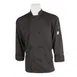 Mercer M60012BK3X Unisex Chef Coat, 3X Black, Poly/Cotton Twill, 8 Knot Buttons, Shoulder Pocket 1 image
