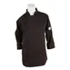 Mercer M60020BK2X Chef Jacket 2XL Black 65/35 Poly/Cotton Twill Sleeve 8-Button Pocket Kick Pleat 1 image