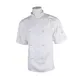 Mercer M61022WHM - Unisex Short Sleeve Chef Jacket, Medium White, Poly/Cotton Twill, 8 Buttons 1 image