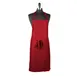 Mercer M61120RD Bib Apron – 33" x 23" Red Poly/Cotton Twill, Neck‑Adjustable, Pocket‑Free, 65/35 for Restaurant 1 image