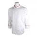 Mercer M62015WRXS Chef Coat – XS White Men Long Sleeve Poly/Cotton, Piping, 12 Btns, Earbud Opening 1 image