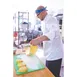 Mercer M62020WRBS Chef Coat – White Unisex Small Long‑Sleeve Jacket, 65/35 Poly/Cotton Twill, Piping 1 image