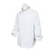 Mercer M62045WRM Women's Chef Jacket, Medium White Poly/Cotton, 12 Buttons, Red Piping, Pocket 1 image