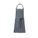 Mercer M63200DEN Bib Apron – 30¾" x 34¼" Indigo Denim, Cotton, 43" Ties, Pockets With Leather Accents, Towel Holder 1 image