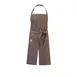 Mercer M63203BRN Bib Apron – 30" x 34", 43" split ties, adjustable neck strap, 2 large pockets, 100% cotton denim, brown 1 image