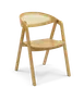 Original Wood Seating CHURU CANE SW Stacking Arm Chair, Rattan Back, Solid European Oak Wood Seat 1 image