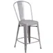 Original Wood Seating M11FB Armless Fan Back Bar Stool, Steel Seat, Steel Frame, Footrest, Bright Silver 1 image