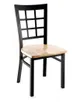Original Wood Seating M33 SW Solid Wood Seat Metal Grid Back Restaurant Chair 1 image