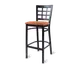 Original Wood Seating M33B P7/COM Armless Bar Stool, Black Powder Coat, Upholstered Seat, Metal Grid Back 1 image