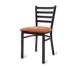 Original Wood Seating M45 GR7 Ladder Back Side Chair, Upholstered Seat, Black Powder Coat, Grade 7 Upholstery 1 image